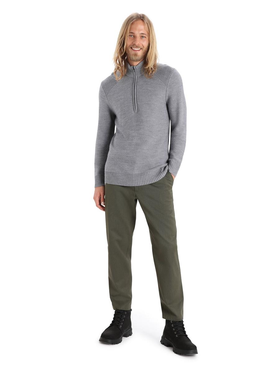 Icebreaker Merino Waypoint Long Sleeve Half Zip Top Miesten Huppari Harmaat | FI 1252SGLO